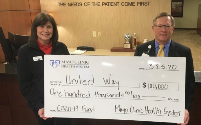 Mayo donates $100k to Greater Mankato Area United Way